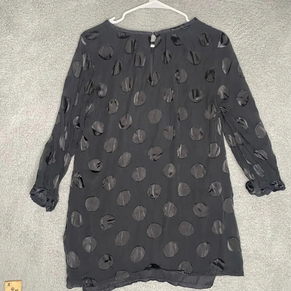 Boden womens black polka dot long sleeve blouse career contemporary keyhole 10L - Picture 2 of 10